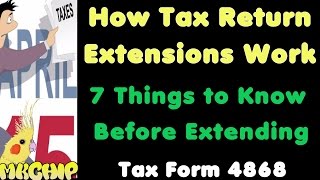 How Do Tax Return Extensions Work? What Happens If I Extend My Tax Return? IRS Form 4868 Example