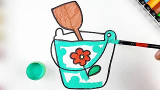 Drawing and coloring Bucket for kids