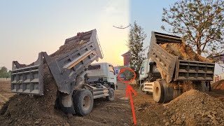 CAT 320c Excavator and Dump truck is working.