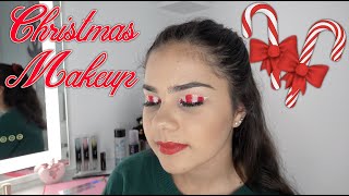 Candy Cane Christmas Makeup Look | Grace's Room