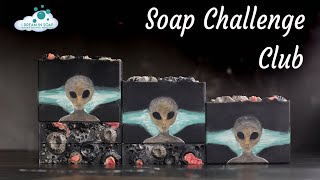 Soap Challenge Club, cold process soap making. Cowboys and Aliens Challenge. October 2022