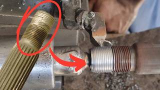 Repairing a Damaged Thread of a Front Drive Shaft Axle | axle shaft thread making