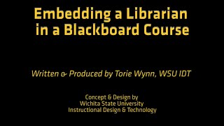 How-to Embed a Librarian in Blackboard