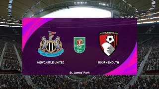 Newcastle United vs Bournemouth | Carabao Cup | Realistic Simulation | eFootball PES Gameplay