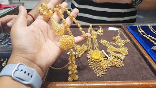 Dubai floral gold necklace jewellery  #goldnecklace