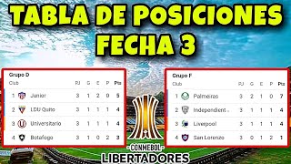 Tabla de Posiciones y Resultados de la Copa Libertadores 2024 Fecha 3