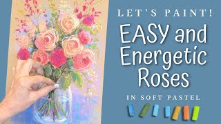 Learn This Easy Way to Paint Roses in Soft Pastel! - Beginner Friendly Tutorial