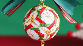 淘宝【青沐手工】“圣诞花环”手鞠球视频教学 Christmas wreath temari DIY Tutorial