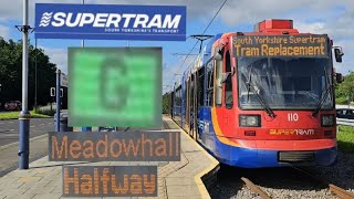 Sheffield SuperTram Ride On Green Route From Meadowhall To Halfway Not Via City Centre