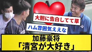 【愛し合ってるな】加藤豪将さん「清宮が大好き。」【反応集】【プロ野球反応集】【2chスレ】【5chスレ】