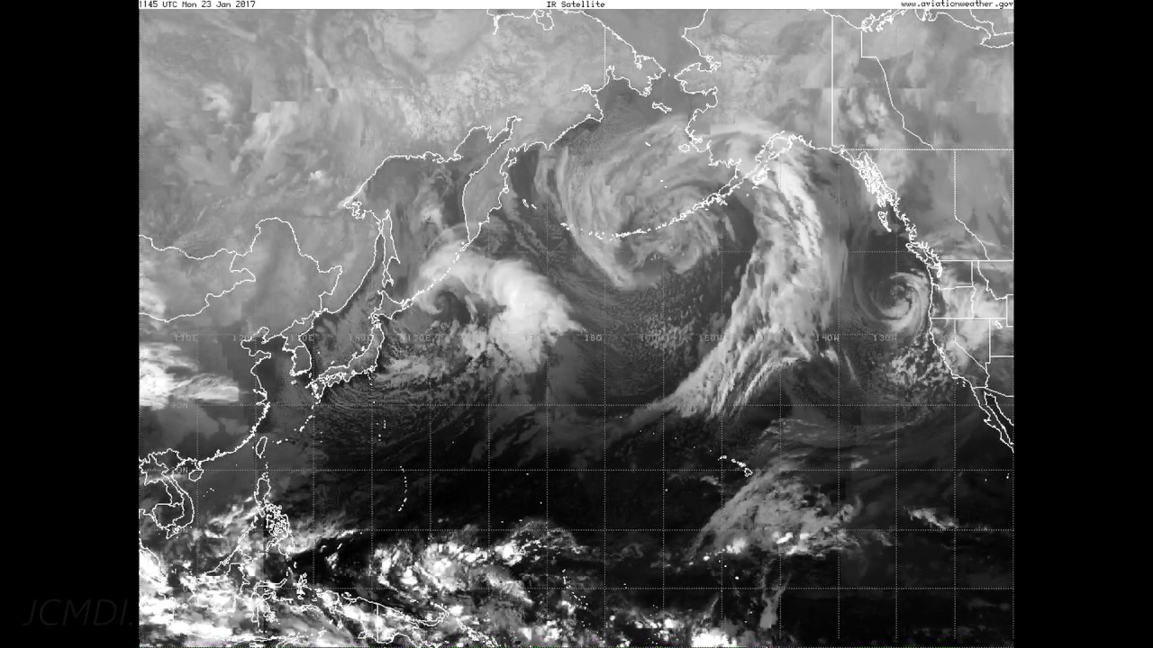 GOES North Pacific IR Satellite Time Lapse 2017 Jan-Feb V21397 - YouTube