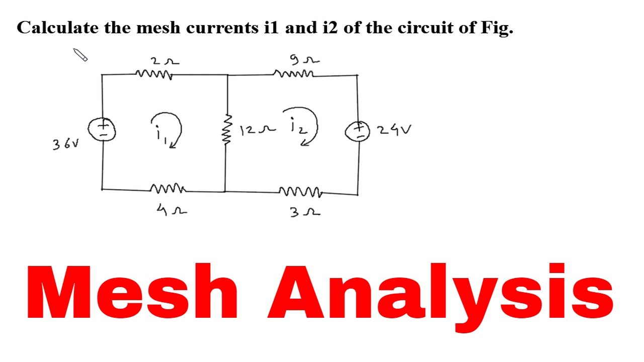 Mesh Analysis : Calculate The Mesh Currents I1 And I2 Of The Circuit Of ...