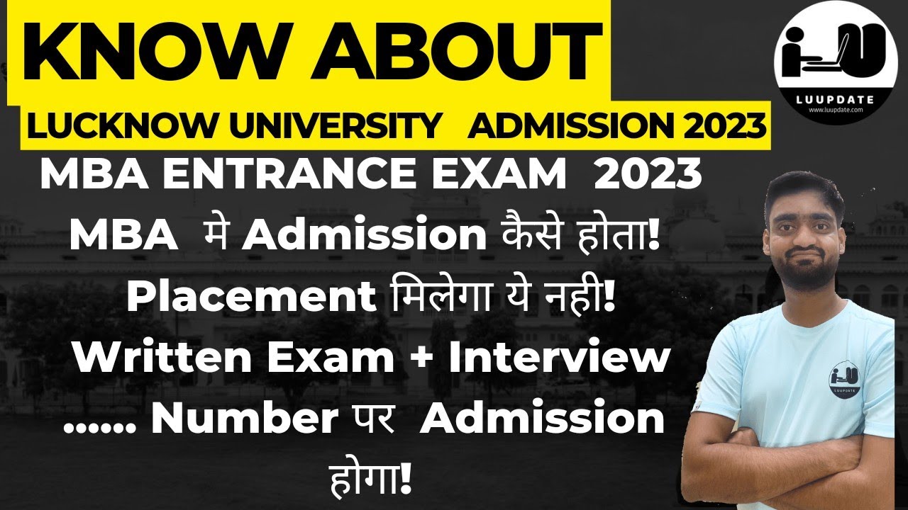 Lucknow University Admission Form 2023|PG Entrance Syllabus||pg MBA ...