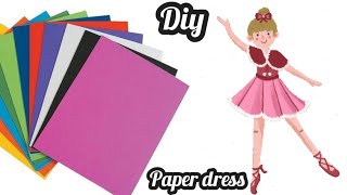 How to make Doll Dress/DIY Barbie Dresses with paper making easy in a minute/crafts