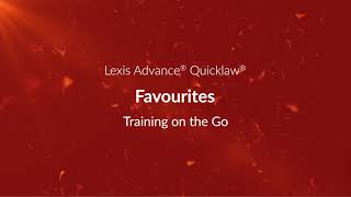 Favourites – Lexis Advance Quicklaw