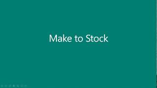 Make to Stock in Business Central (Manufacturing)