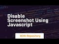 Disable screenshot using javascript