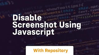 Disable screenshot using javascript
