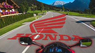 Honda CBR 600 RR riding fast on AMAZING mountain road