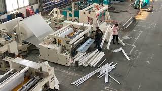 Semi automatic small toilet tissue paper rewinding manual cutting production line for start business
