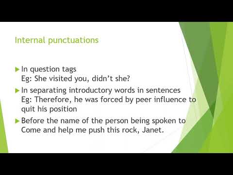 What is internal punctuation examples?