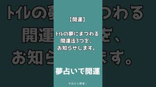 【夢占いで開運】トイレの夢が持つ意味と見た時の開運方法 #夢占い #夢診断 #夢分析 #トイレ #掃除 #スリッパ #烏枢沙摩明王 #厄落とし #金運 #強運体質 #二宮クレセント #今日から開運！