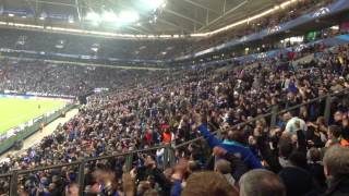 Chelsea fans chant Auf Wiedersehen to Schalke 04 fans at Gelsenkirchen