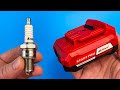 Put the spark plug in the battery and enjoy! This man is a genius!!