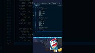Drawing Doraemon Using Python Turtle Graphics. #python #pythonturtle #doraemon #doremon