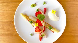 【ホワイトアスパラと旬の食材イチゴとルバーブで旬を味わう #51】Asperges blanche / Rhubarbes et Fraises】