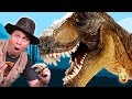 Giant T-Rex Dinosaur & Raptor at the Grand Canyon! Park Ranger Aaron in Jurassic Adventure