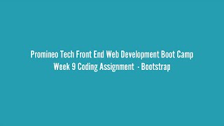 Promineo Week 9 - Bootstrap 5