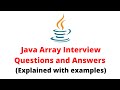 Java Array Interview Questions and Answers for Freshers