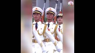 PLA Honor Guard Salutes to Heroes on Martyrs' Day