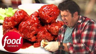 Adam Suffers To Eat 12 Jumbo Wings Dipped In A Sauce 400 X's Hotter Than Fresh J