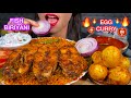 ASMR SPICY FISH BIRIYANI, SPICY EGGS CURRY, RAITA, ONION MUKBANG MASSIVE Eating Sounds