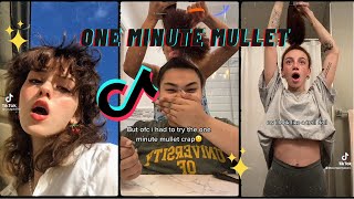 TRENDING ONE MINUTE MULLET CHALLENGE #tiktok #oneminutemullet #hair