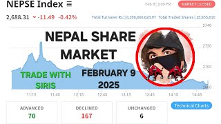 Nepse Technical Analysis 9 FEB , 2025  || Nepse New Update, Nepal Share Market || TRADE WITH SIRIS