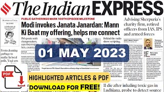 Indian Express Newspaper Analysis | 01 MAY 2023 | Daily Current Affairs | UPSC CSE/IAS 2023/2024