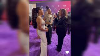 Halle bailey and Chloe, interaction with kamala Haris at the image award