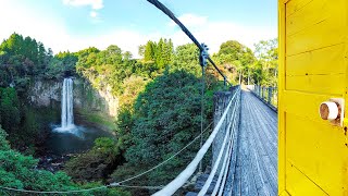 【4K Stroll】Gorogotaki Waterfall - Kumamoto - Japan / Suspension Bridge Over a Marvellous Waterfall