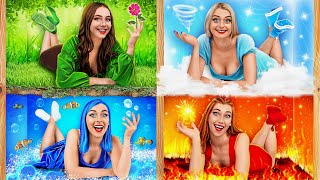 Four Elements Build a Bunk Bed | Fire Girl, Water Girl, Air Girl and Earth Girl by TeenDO Challenge
