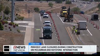 Lane closures at intersection of McCarran Boulevard and Keystone Avenue