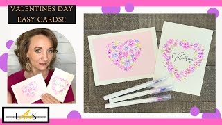 Valentine's Day Watercolor Art! DIY Handmade Valentine Cards. Super Easy Painted Valentine Flowers!