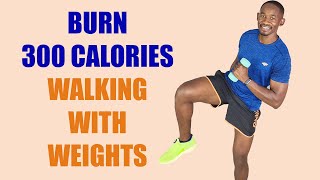 Burn 300 Calories Walking with Weights at Home/ Indoor Walking Cardio