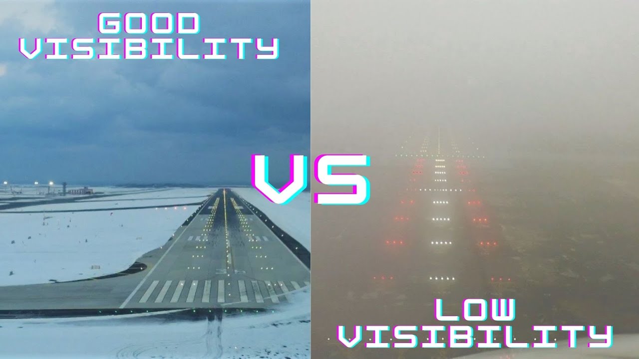 Airbus A320 Landing Low Visibility Vs Good Visibility On The Same