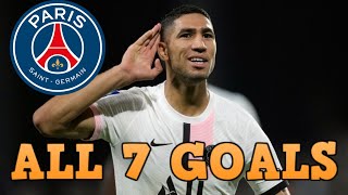 Achraf Hakimi - All 7 Goals for Paris Saint-Germain so far - 2021-2022