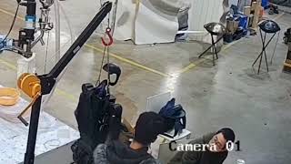 Chinese robot tries to attack engineers