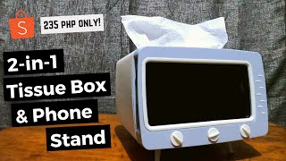 2-in-1 TV Tissue Box with Phone Stand from Shopee Unboxing | Marielle Ilagan