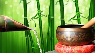 Bamboo Water Fountain + Tibetan Bowls 2022 || Water Sounds White Noise for Sleeping 10 Hours #sleep